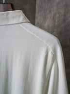 White polo shirt shoulder and collar close-up