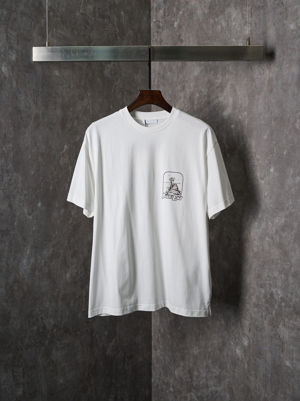 Prada white short-sleeve T-shirt with front crest graphic