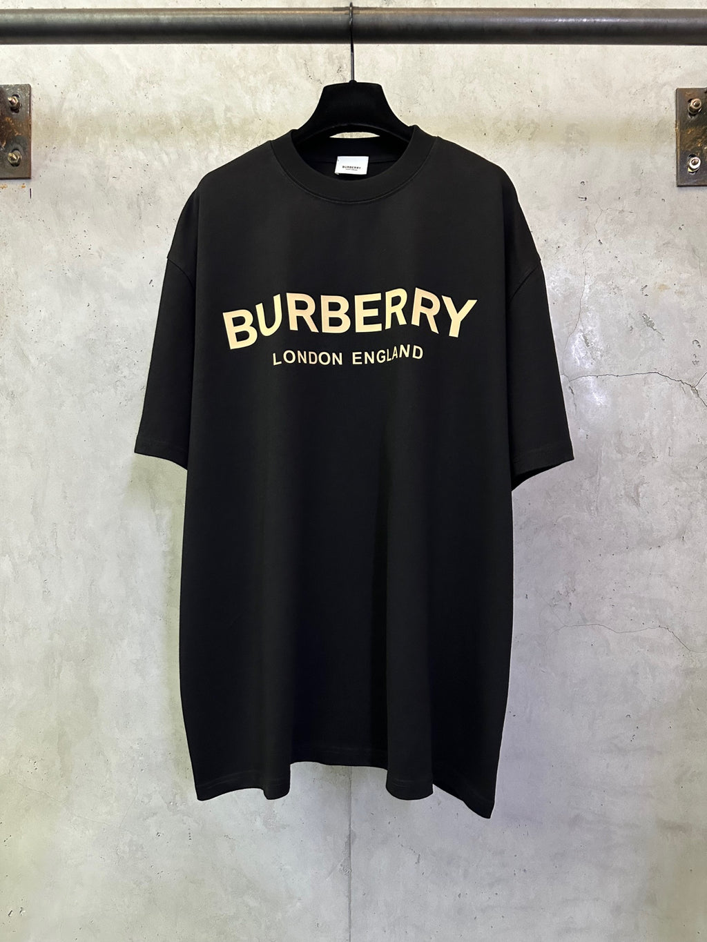 Black Burberry T-shirt with large front logo print