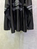 Balenciaga long-sleeve shirt black with centered back logo and sleeve stripe