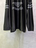 Balenciaga long-sleeve shirt black with large center logo print