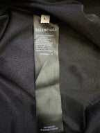 Balenciaga size L fabric label on black shirt interior