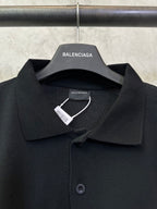Balenciaga polo shirt close-up with pointed collar and button placket