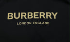 Black Burberry logo graphic with 'LONDON ENGLAND' text