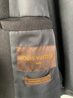 Louis Vuitton long coat inner label with LOUIS VUITTON cashmere wool text