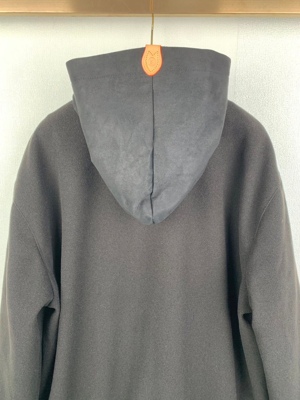 Louis Vuitton hooded zip-up jacket, dark gray, rear hood view