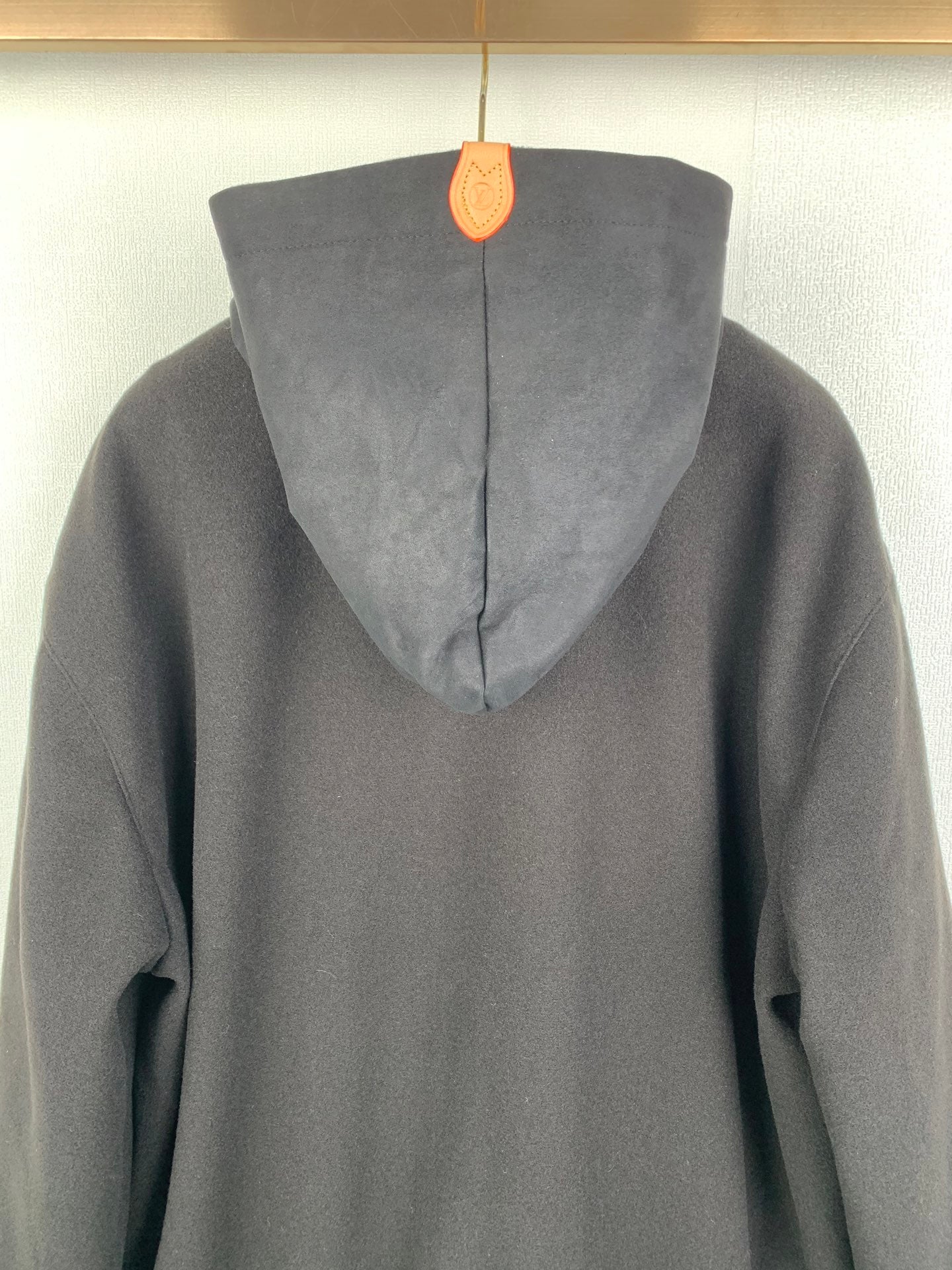 Louis Vuitton hooded zip-up jacket, dark gray, rear hood view