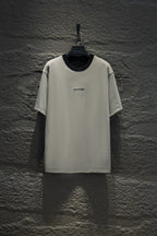 Balenciaga short-sleeve T-shirt, light gray, crew neck with small chest logo