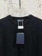 Louis Vuitton black short-sleeve shirt on hanger with crew neck and tags