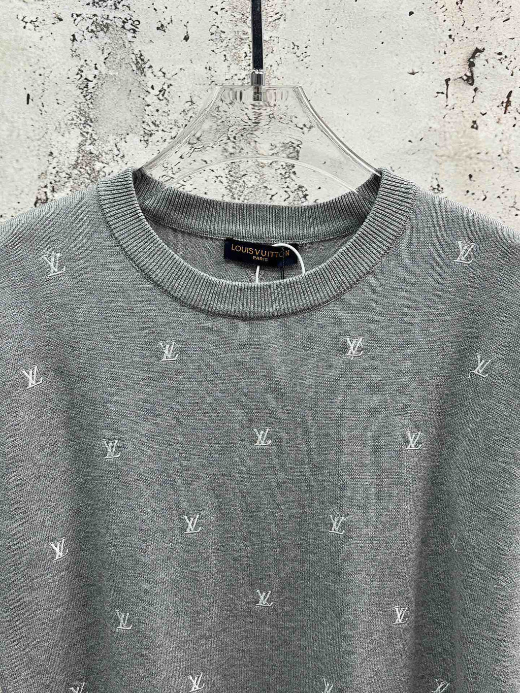 Louis Vuitton monogram T-shirt, grey crew neck, short sleeves