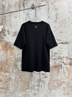 Louis Vuitton black crew-neck knit T-shirt, plain back view