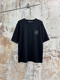 Louis Vuitton black crew-neck knit T-shirt with LV Since 1854 chest logo
