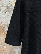 Louis Vuitton black textured knit T-shirt with short sleeves and curved hem
