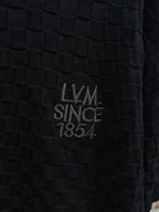 Louis Vuitton black textured knit T-shirt with LV Since 1854 front emblem