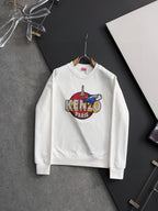 White sweatshirt with multicolor Kenzo Paris graphic on the front chest