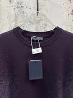 Purple short-sleeve T-shirt with neck tag and Louis Vuitton hang tag