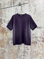 Purple short-sleeve T-shirt with crew neck and slightly loose fit