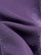 Purple speckled knit fabric detail on short-sleeve T-shirt