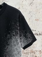 Louis Vuitton black T-shirt with short sleeve and speckle print along the side