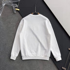 White long-sleeve sweatshirt back with crew neck and plain design