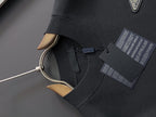 Prada long-sleeve top, black, ribbed collar and cuffs, hanging product tags