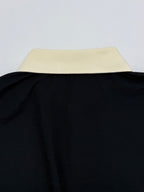 Moncler polo shirt collar edge, cream top with black body