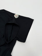 Moncler polo shirt shoulder and sleeve detail with crest patch