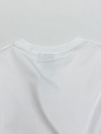 White crewneck T-shirt top portion with collar seam