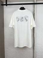 White Louis Vuitton T-shirt back with three small shell crest prints