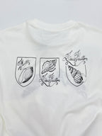 White Louis Vuitton T-shirt with three shell shield prints and signature