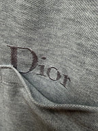 Dior polo logo embroidery on light gray knit