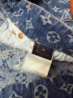 Louis Vuitton denim shorts size 30 care label on waistband