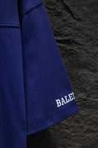 Balenciaga blue short-sleeve shirt sleeve with small Balenciaga text logo