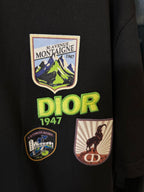 Black T-shirt with Dior 1947 crest and patch graphic set