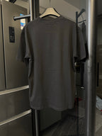 Black crew-neck T-shirt, back view