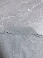 Dior polo shirt back yoke and hem, light gray knit fabric