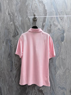 Pink Dior polo shirt back view with short sleeves