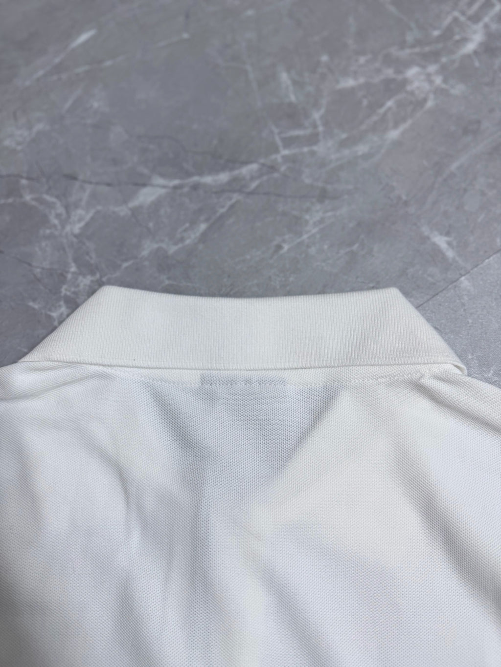 Dior white polo shirt back with ribbed collar