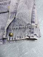 Louis Vuitton denim jacket side flap pocket with brass button