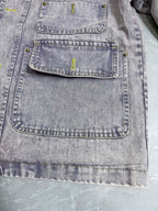 Louis Vuitton denim jacket front with multiple buttoned flap pockets