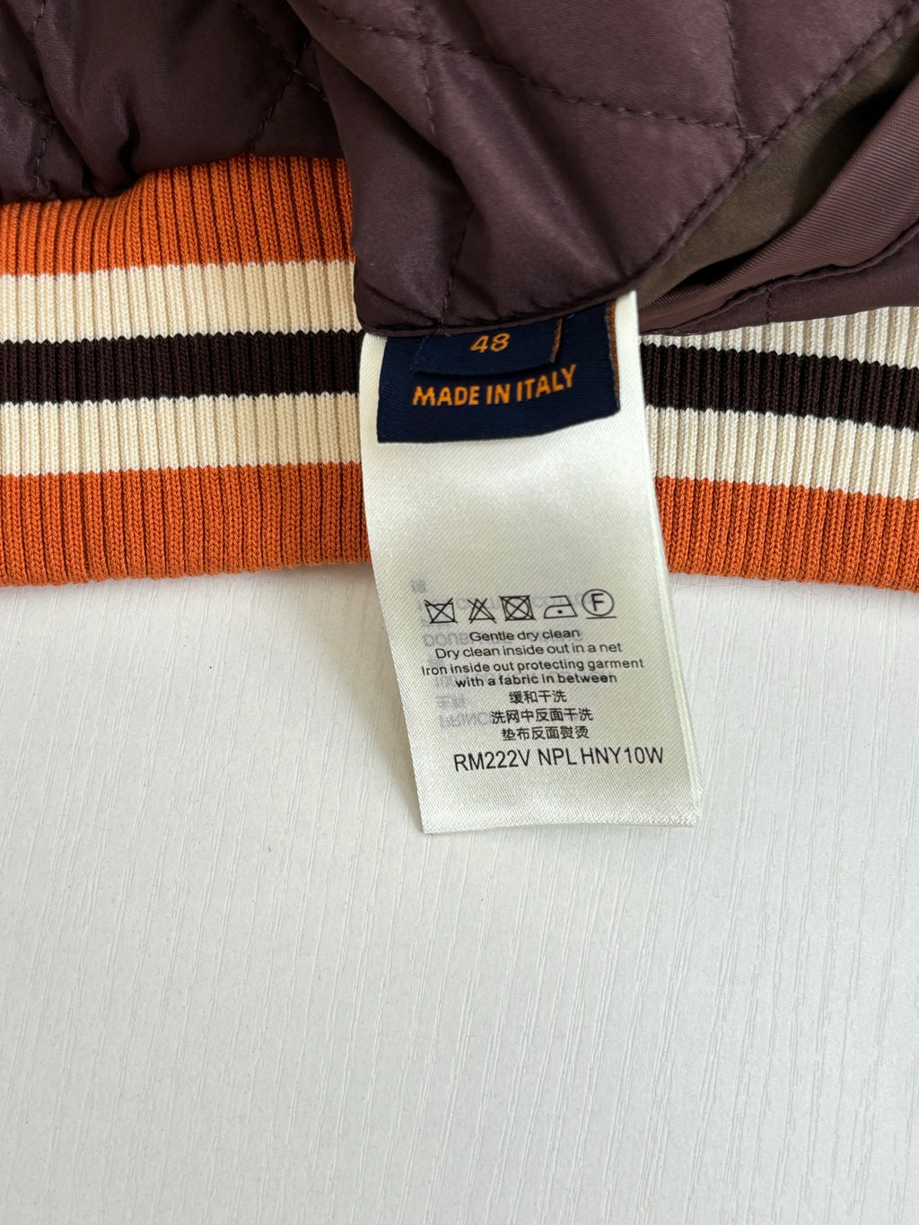 Jacket size label showing 48 and "Made in Italy"