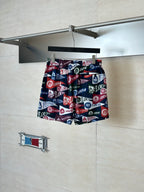 Louis Vuitton logo-print shorts, multicolor allover print with elastic waistband