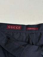 Gucci navy pants interior waistband with Gucci label and made in Italy tag