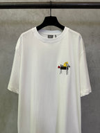 Dior white T-shirt with crew neck and small illustrated front graphic