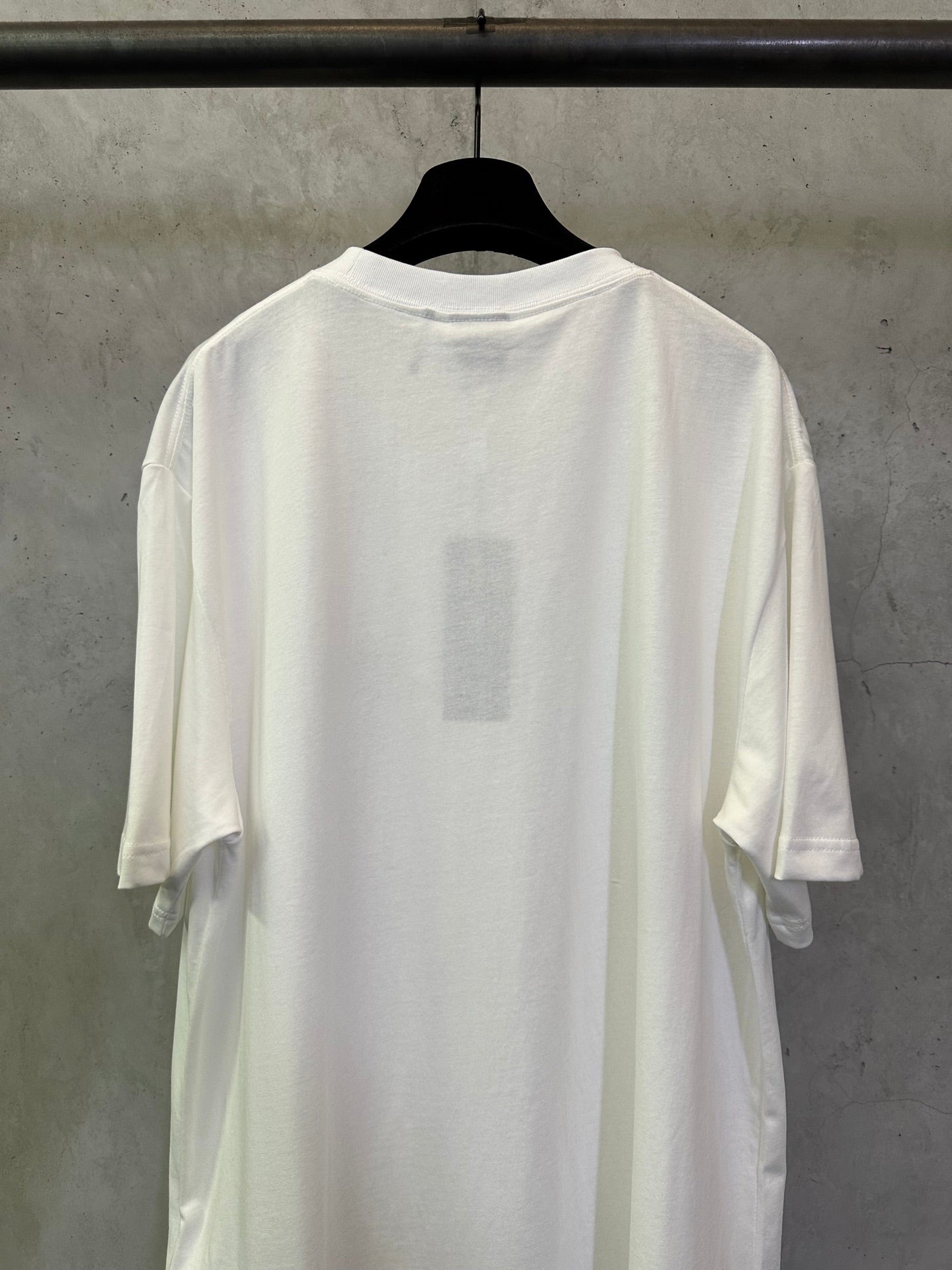 Dior white short-sleeve T-shirt, back view with crew neck