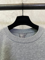 Heather gray crew-neck T-shirt collar with Dior label inside neck