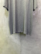 Heather gray short-sleeve T-shirt front view, crew neckline and hem
