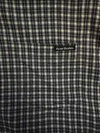 Balenciaga long plaid long-sleeve shirt close-up of chest logo patch