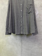 Balenciaga long plaid long-sleeve shirt with chest pocket and button placket