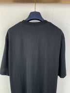 Navy short-sleeve T-shirt with crew neck and plain back